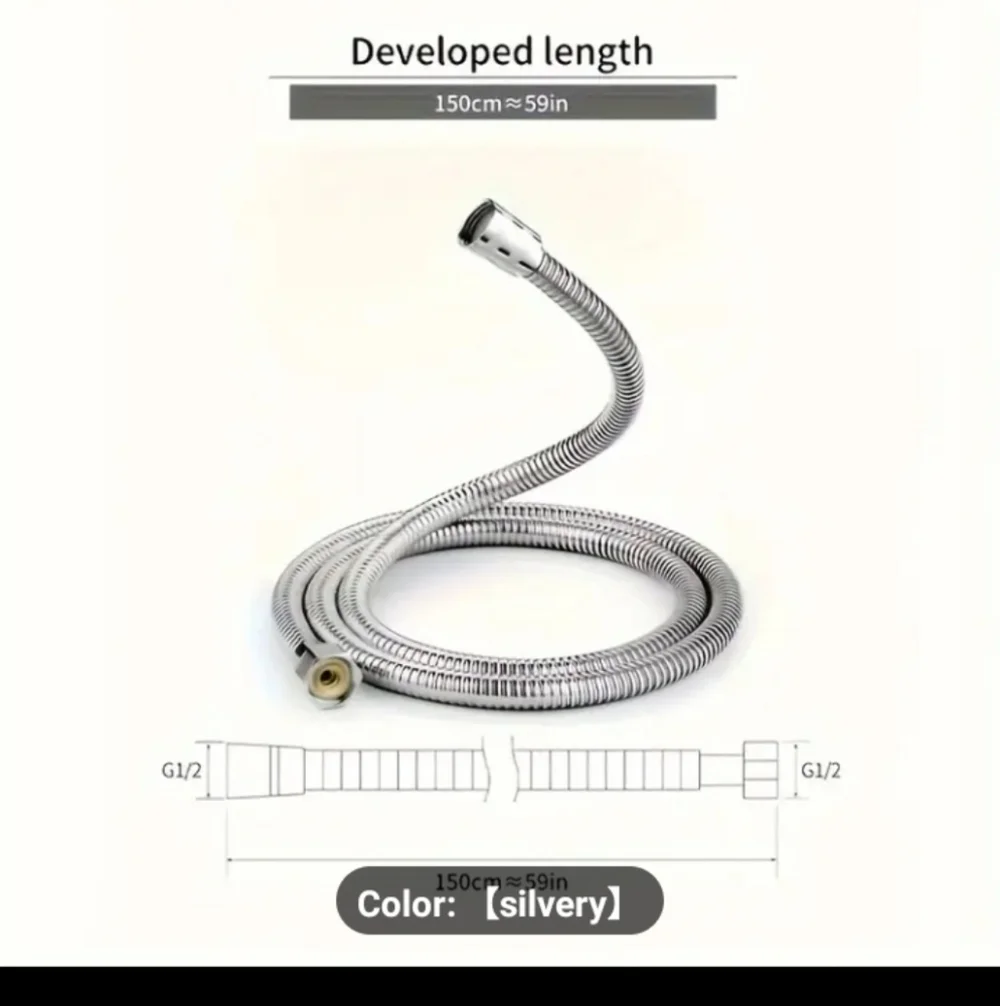 >Bundle  Silver Shower Hose And Shower Adapter And More